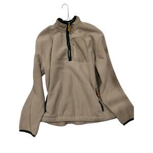 Gap 1/4 Zip Beige Cream Blue Piping Fleece Mens XL